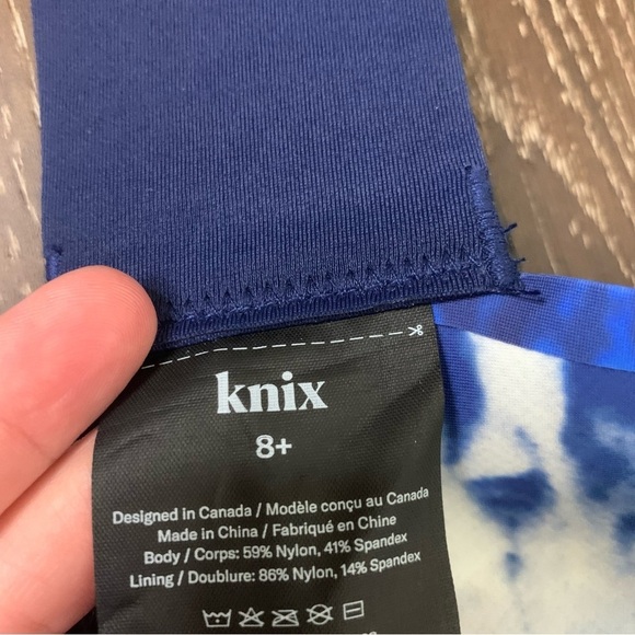 Knix Womens catalyst Bra blue white tie dye 8+ - Picture 3 of 7
